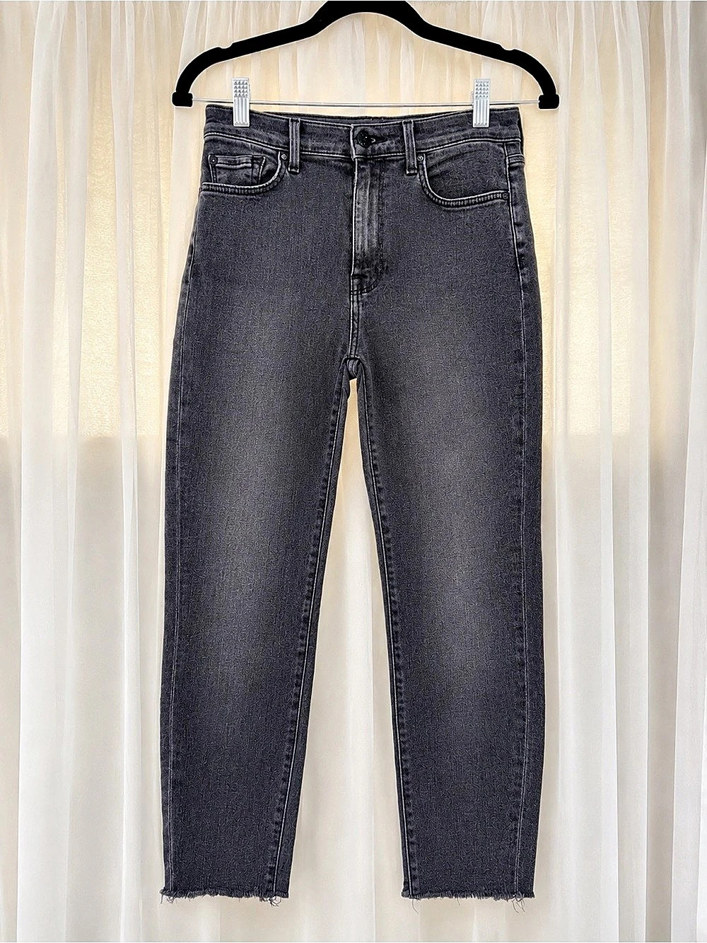 7 For All Mankind The High Waist Ankle Skinny Jeans Gray- Size 0
